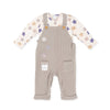 Baby Girl Boy Unisex Dungaree Set Beige (Tutto Piccolo) - CottonKids.ie - 12 month - 18 month - 2 year