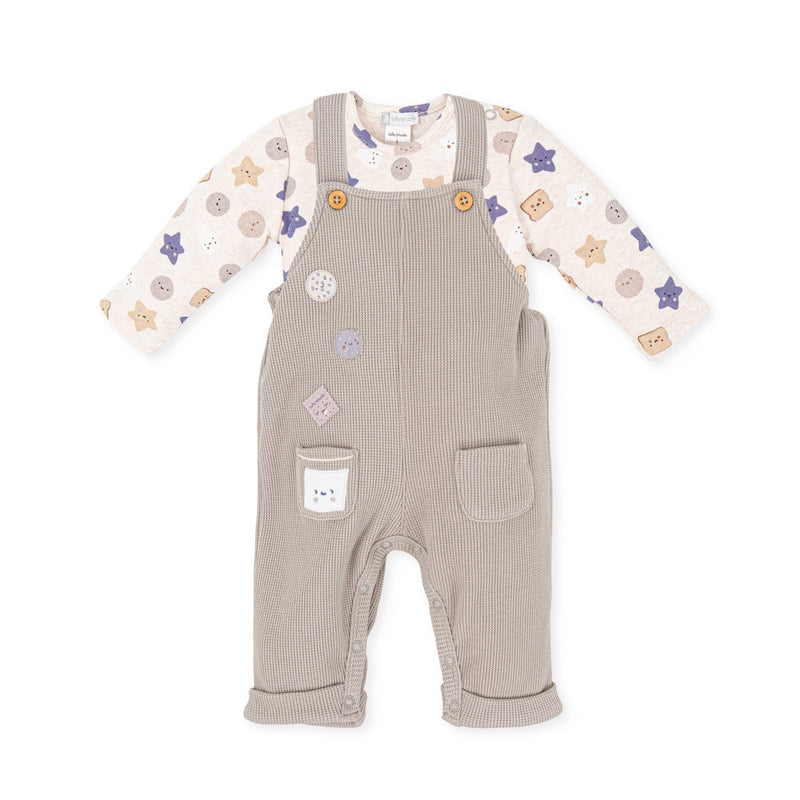 Baby Girl Boy Unisex Dungaree Set Beige (Tutto Piccolo) - CottonKids.ie - 12 month - 18 month - 2 year