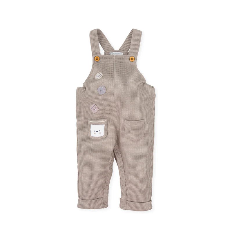 Baby Girl Boy Unisex Dungaree Set Beige (Tutto Piccolo) - CottonKids.ie - 12 month - 18 month - 2 year