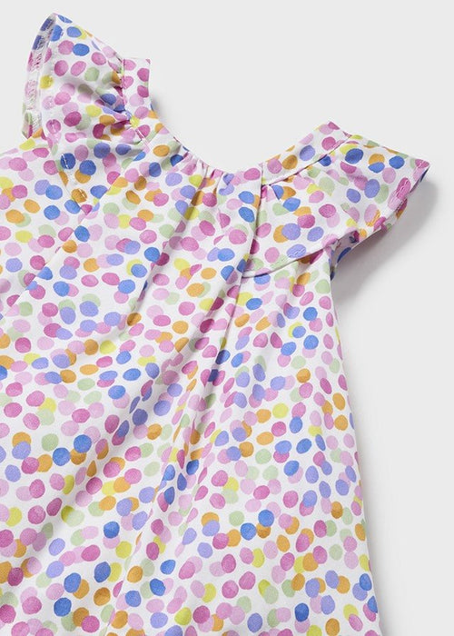 Baby Girl Colour Dots Satin Dress With Bloomers Set (mayoral) - CottonKids.ie - 1-2 month - 12 month - 18 month