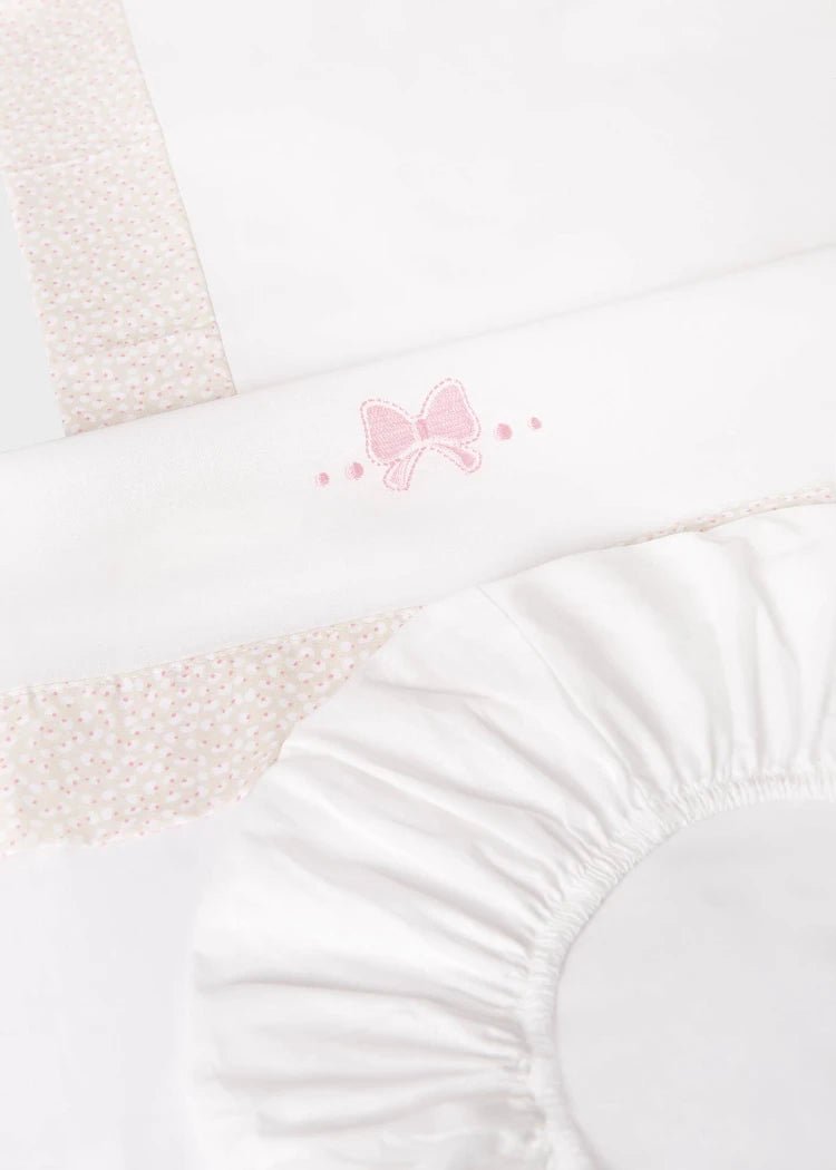 Baby Girl Crib sheet Bow Set (mayoral) - CottonKids.ie - Baby & Toddler - Girl - Mayoral - Sleeping Accessories
