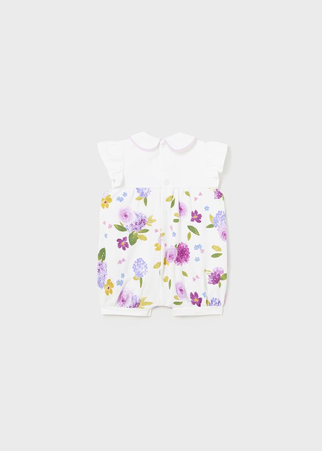 Baby Girl Floral Cotton Romper With Colar (mayoral) - CottonKids.ie - 1-2 month - 12 month - 18 month