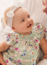 Baby Girl Green Floral Dress With Bloomers (mayoral) - CottonKids.ie - 1-2 month - 12 month - 18 month