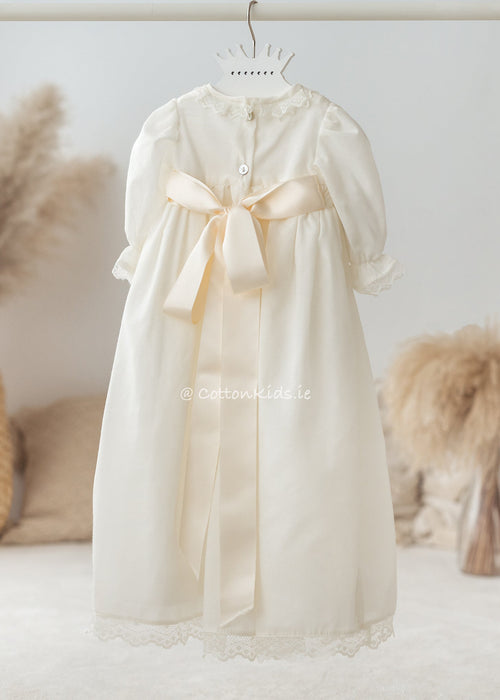 Baby Girl Ivory Smocked Bodice Ceremony Christening Gown Ireland