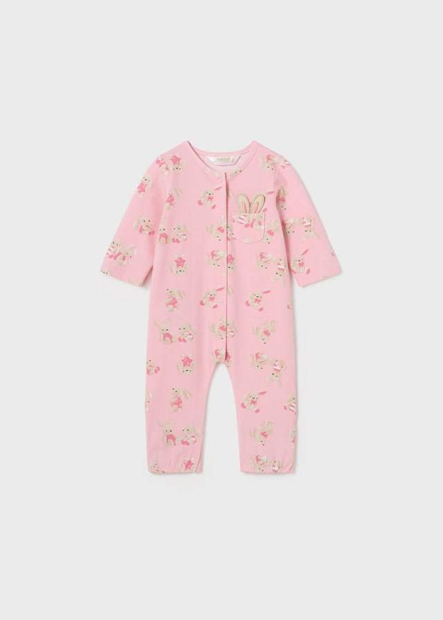 Baby Girl Pink Bunnie Romper Sleepsuit Long Babygrow (mayoral) - CottonKids.ie - 1-2 month - 12 month - 3 month