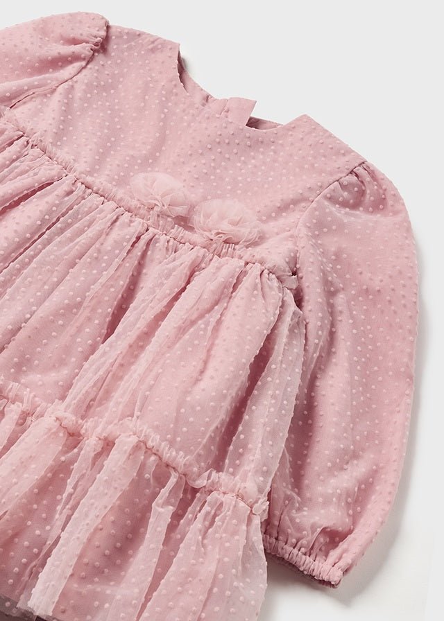 Baby Girl Pink Tulle Lined Party Dress(mayoral) - CottonKids.ie - 2 year - 3 year - 6 month