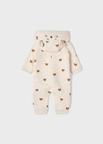 Baby Girls Beige Hooded Romper (mayoral) - CottonKids.ie - 0-1 month - 1-2 month - 3 month