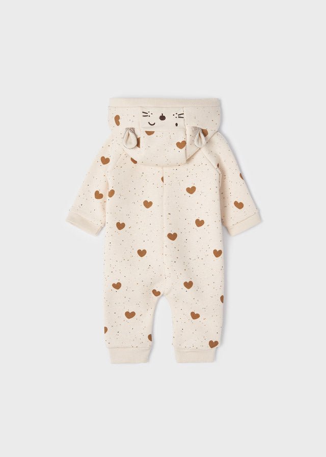 Baby Girls Beige Hooded Romper (mayoral) - CottonKids.ie - 0-1 month - 1-2 month - 3 month