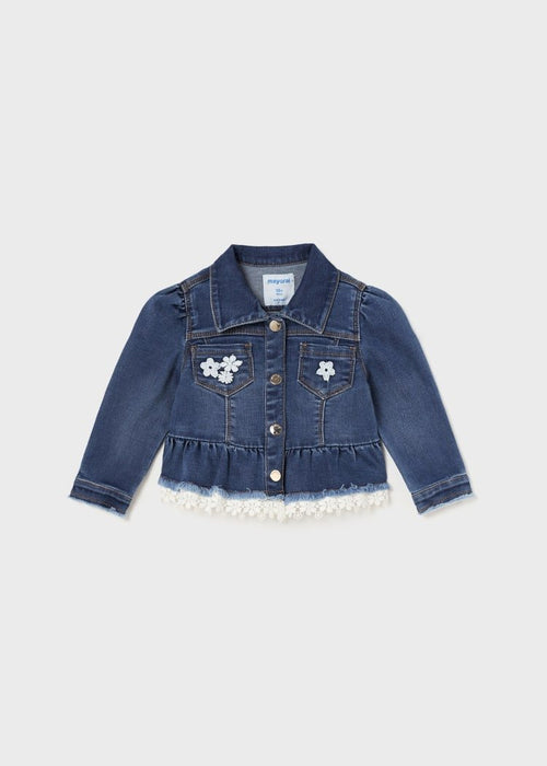 Baby Girls Blue Crochet Denim Jacket (mayoral) - CottonKids.ie - 2 year - 6 month - 9 month