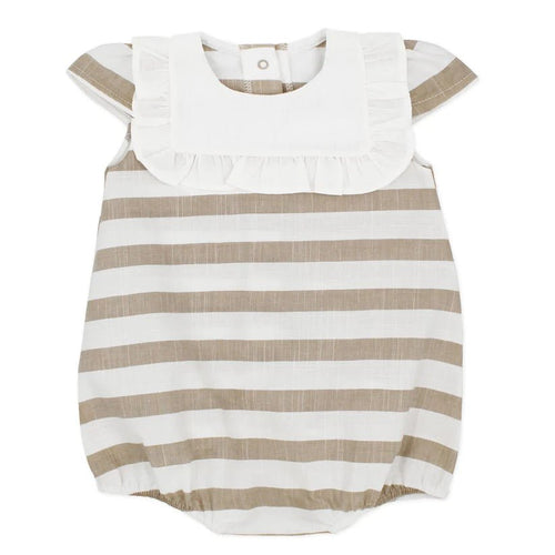 Baby Girls Camel Stripe Romper (Rapife) - CottonKids.ie - 0-1 month - 1-2 month - 12 month