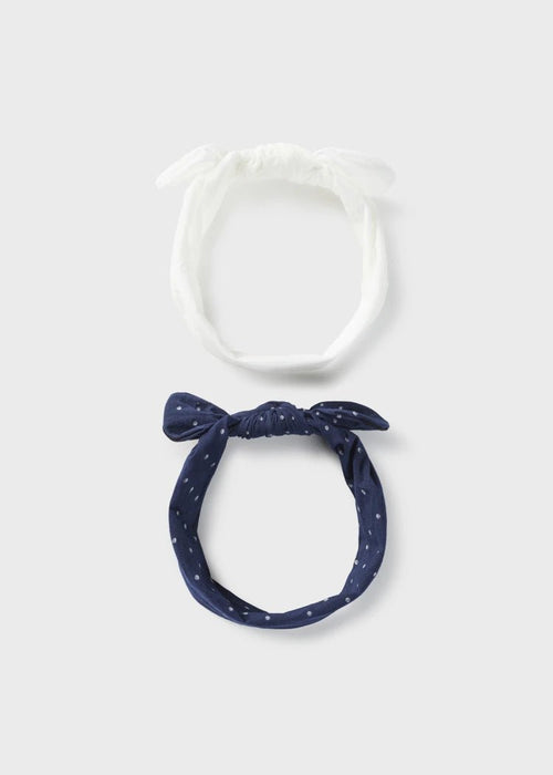 Baby Girls Navy & White Headbands (2 Pack) (mayoral) - CottonKids.ie - Girl - Hair Accessories - Mayoral