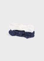 Baby Girls Navy & White Headbands (2 Pack) (mayoral) - CottonKids.ie - Girl - Hair Accessories - Mayoral