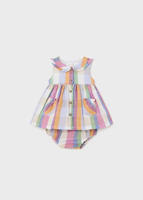 Baby Girls Pink Cotton & Linen Check Dress (mayoral) - CottonKids.ie - 1-2 month - 12 month - 18 month