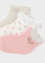 Baby Girls Pink & Ivory Frilly Socks (3 Pack) (mayoral) - CottonKids.ie - 18 month - 2 year - 3 year