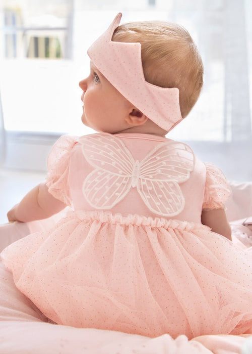 Baby Girls Pink Jersey & Tulle Dress Set (mayoral) - CottonKids.ie - 1-2 month - 12 month - 18 month