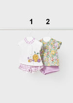 Baby Girls Purple Floral Shorts Set (sold separately) (mayoral) - CottonKids.ie - 1-2 month - 12 month - 18 month