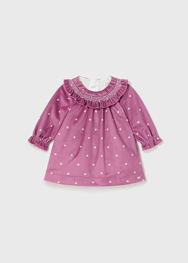 Baby Girls Purple Heart Velvet Dress (mayoral) - CottonKids.ie - 1-2 month - 12 month - 18 month