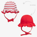 Baby Girls Red Stripe Sun Hat (mayoral) - CottonKids.ie - Hat - 0-1 month - 1-2 month - 12 month