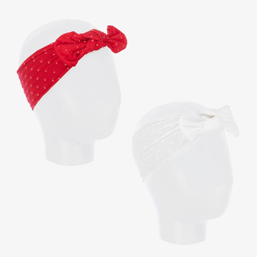 Baby Girls Red & White Headbands (2 Pack) (mayoral) - CottonKids.ie - Girl - Hair Accessories - Mayoral