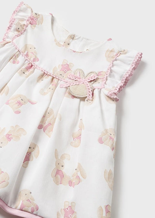 Baby Girls White Bunny Print Cotton Dress (mayoral) - CottonKids.ie - 1-2 month - 12 month - 3 month
