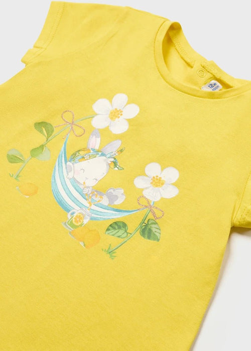 Baby Girls Yellow Bunny Cotton T-Shirt (mayoral) - CottonKids.ie - 12 month - 18 month - 2 year
