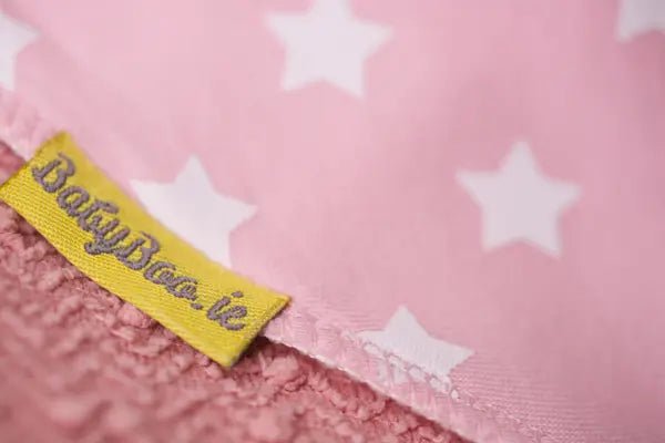 BABY PINK WITH WHITE STARS ORGANIC COTTON DRIBBLEBOO BANDANA BIB - CottonKids.ie - Bib - BabyBoo - Bibs -