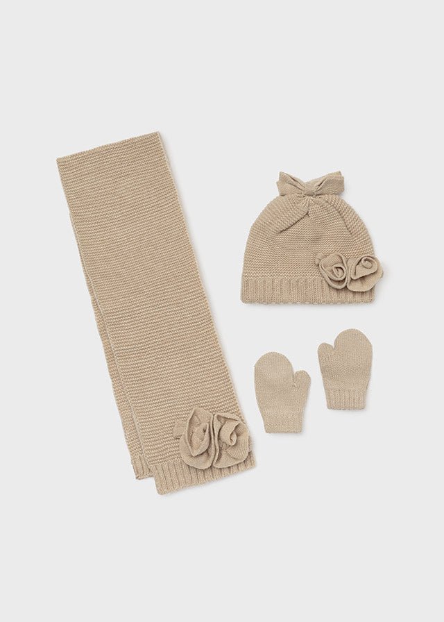 Beige Hat, Scarf, Gloves Set (mayoral) - CottonKids.ie - Hats - 12 month - 18 month - 2 year