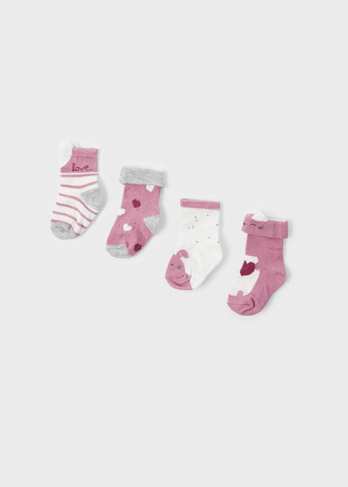 Berry & Ivory socks (4 Pack) (mayoral) - CottonKids.ie - 12 month - 18 month - 3 month