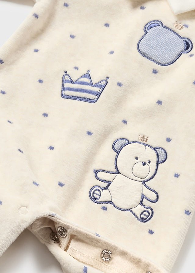 Blue & Beige Velour Babygrows (sold separately) (mayoral) - CottonKids.ie - 1-2 month - 3 month - 6 month