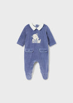 Blue & Beige Velour Babygrows (sold separately) (mayoral) - CottonKids.ie - 1-2 month - 3 month - 6 month