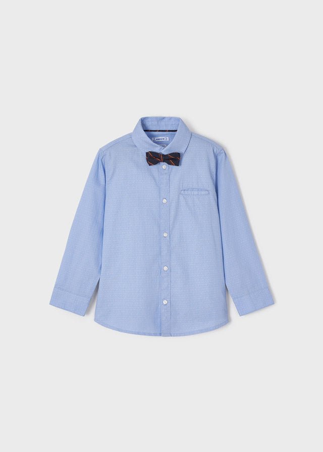 Blue Cotton Shirt & Bow Tie (mayoral) - CottonKids.ie - Top - 2 year - 3 year - 4 year