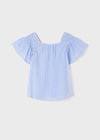Blue Striped Cotton Blouse (mayoral) - CottonKids.ie - Top - 11-12 year - 13-14 year - 7-8 year