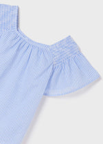 Blue Striped Cotton Blouse (mayoral) - CottonKids.ie - Top - 11-12 year - 13-14 year - 7-8 year