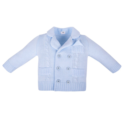 BLUE SWEATER CARDIGAN BABY BOY OCCASION WEAR - CottonKids.ie - Jumper - 0-1 month - 1-2 month - 12 month