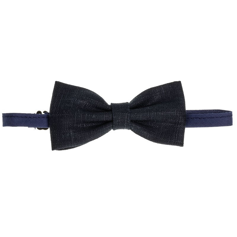 Boy Navy Rustic Linen Handmade Dickie Bow Fly (Siena) - CottonKids.ie - Accessories - Boy - Siena