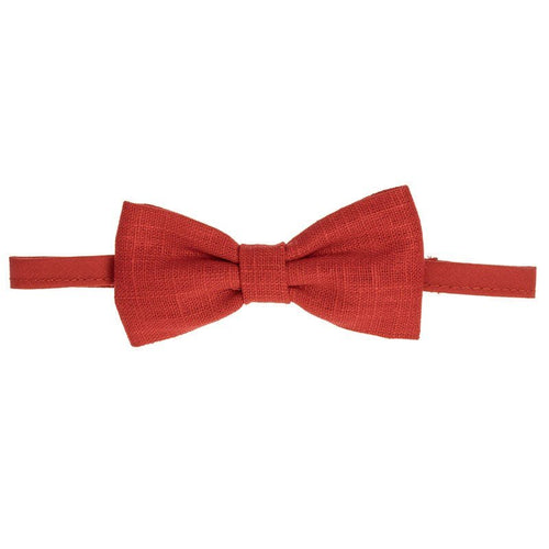 Boy Red Rustic Linen Handmade Dickie Bow Fly (Siena) - CottonKids.ie - Accessories - Boy - Siena