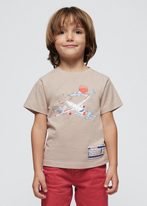 Boys Beige Aeroplane Cotton T-Shirt (mayoral) - CottonKids.ie - 2 year - 3 year - 4 year