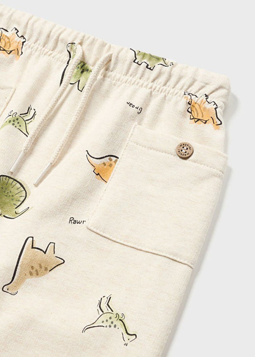 Boys Beige Dinosaur Print Joggers (mayoral) - CottonKids.ie - 12 month - 18 month - 2 year