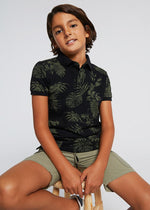 Boys Black Leaf Polo Shirt (mayoral) - CottonKids.ie - Top - 11-12 year - 13-14 year - 7-8 year