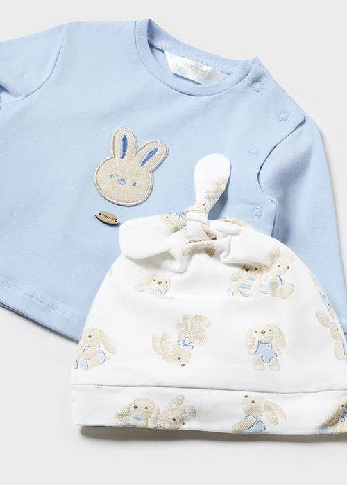 Boys Blue Cotton Bunny Babysuit Set (mayoral) - CottonKids.ie - 3 month - 6 month - 9 month