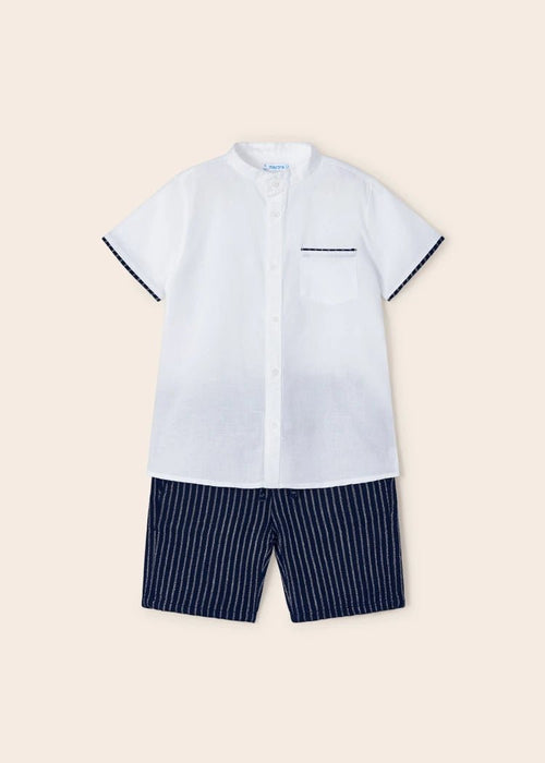 Boys Blue Cotton & Linen Shorts Set (mayoral) - CottonKids.ie - 2 year - 3 year - 4 year