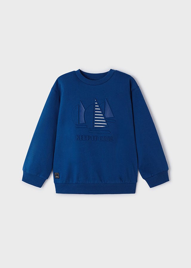 Boys Blue Cotton Sail Boat Sweatshirt (mayoral) - CottonKids.ie - Jumper - 2 year - 3 year - 4 year