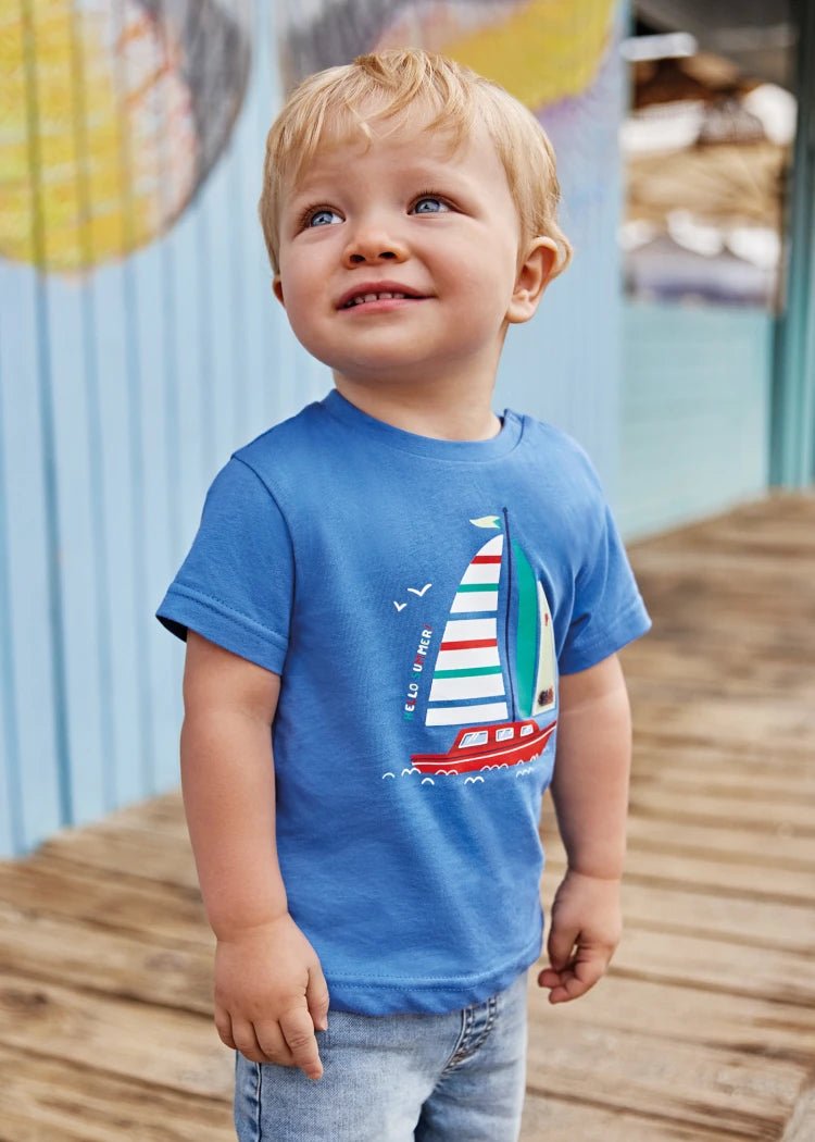 Boys Blue Sailing Boat T-Shirt (mayoral) –