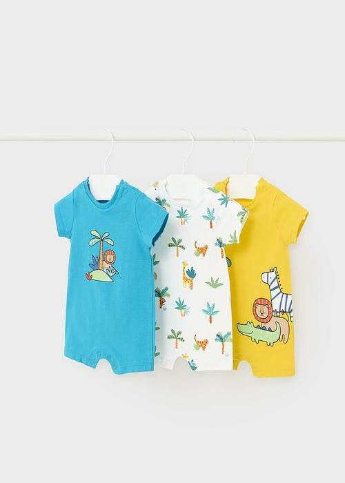 Boys Blue & Yellow Safari Shorties (3 Pack) (mayoral) - CottonKids.ie - 1-2 month - 12 month - 18 month