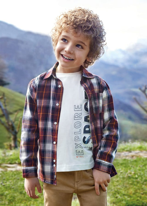 Boys Burgundy Red Checked Shirt (mayoral) - CottonKids.ie - Top - 2 year - 3 year - 4 year