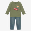 Boys Green Top & Jeans Set (LEVIS) - CottonKids.ie - 18 month - 2 year - 3 year