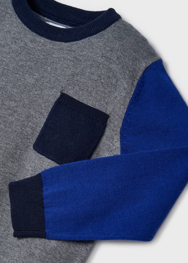 Boys Grey Colour Block Sweater Jumper (mayoral) - CottonKids.ie - Jumper - 2 year - 3 year - 4 year