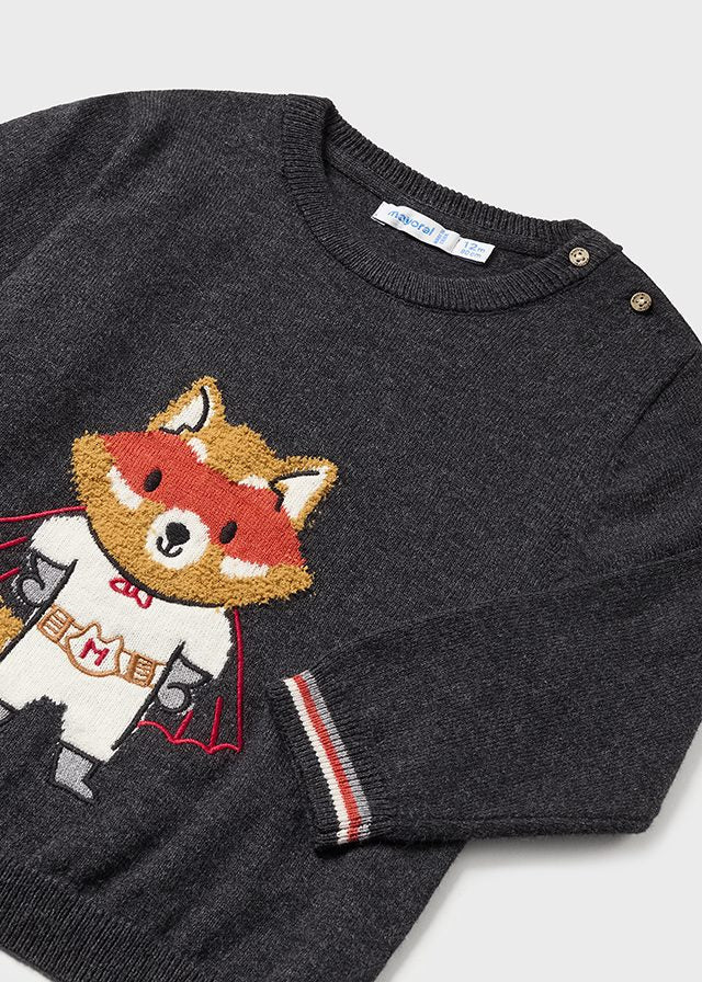 Boys Grey Cotton Knitted Fox Sweater (mayoral) - CottonKids.ie - 12 month - 18 month - 2 year