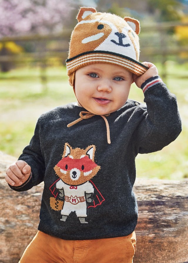 Boys Grey Cotton Knitted Fox Sweater (mayoral) - CottonKids.ie - 12 month - 18 month - 2 year