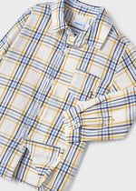 Boys Ivory & Blue Check Shirt (mayoral) - CottonKids.ie - 12 month - 18 month - 2 year